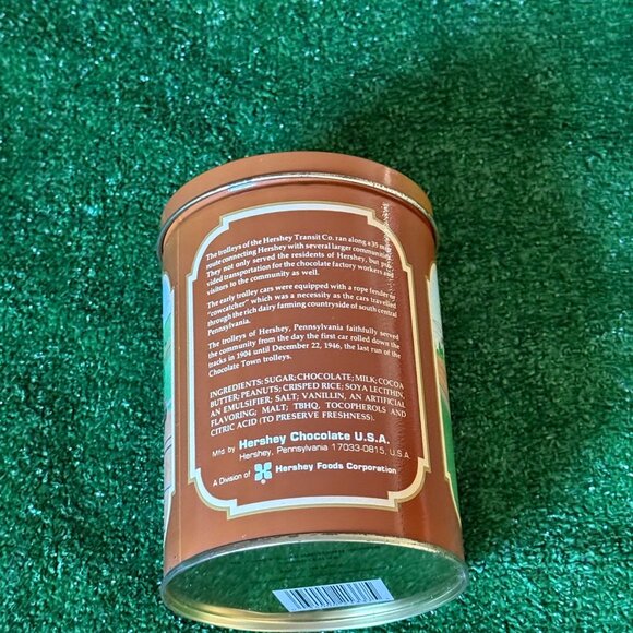 Hershey "Chocolate Town Trolley" Vintage 1992 Rare Tin Can Storage with Lid Tak - Picture 5 of 11